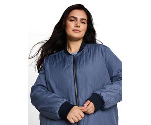Langmantel TOM TAILOR PLUS, Damen, Gr. 54, sky captain blau, Web, Obermaterial: 100% Polyester, unifarben, lässig geschnitten ca. Mitte Oberschenkel, Rundhals, Bündchen, Mäntel, im Blouson-Stil / Groß