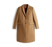 Langmantel TOMMY HILFIGER "CLASSIC SB WOOL REG COAT", Damen, Gr. 44, braun (light sepia braun), Web, Obermaterial: 72% Wolle, 25% Polyamid, 3% Kaschmir, unifarben, knielang, V-Ausschnitt, Mäntel, mit