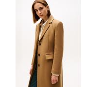 Langmantel TOMMY HILFIGER "CLASSIC SB WOOL REG MAXI COAT", Damen, Gr. 42, braun (light sepia braun), Web, Obermaterial: 72% Wolle, 25% Polyamid, 3% Kaschmir, unifarben, kniebedeckend, V-Ausschnitt, Mä