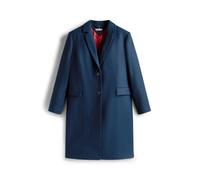 Langmantel TOMMY HILFIGER CURVE "CRV CLASSIC SB WOOL REG COAT", Damen, Gr. 48, blau (schwarz night navy), Web, Obermaterial: 72% Wolle, 25% Polyamid, 3% Kaschmir, unifarben, knieumspielend, V-Ausschni