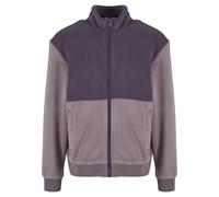 Langmantel URBAN CLASSICS "Urban Classics Colour Block Polar Fleece Jacket", Herren, Gr. 3XL, lilanight, fadedlila, 94% Polyester, 6% Elasthan, Mäntel (33200208-XXXL) lilanight, fadedlila