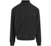 Langmantel URBAN CLASSICS "Urban Classics Colour Block Polar Fleece Jacket", Herren, Gr. XL, schwarz, schwarz, 94% Polyester, 6% Elasthan, Mäntel (70072708-XL) schwarz, schwarz