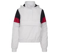 Langmantel URBAN CLASSICS "Urban Classics Damen Ladies 3-Tone Padded Pull Over Jacket", Damen, Gr. XS, weiß, navy, fire rot, 100% Polyamid, mehrfarbig, normal, ohne Ausschnitt, Mäntel (59145619-XS) we