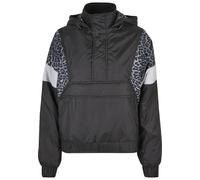 Urban Classics Women's TB3063-Ladies AOP Mixed Pull Over Jacket Jacke, Black/snowleo/lightasphalt, S