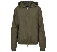 Langmantel URBAN CLASSICS "Urban Classics Damen Ladies Basic Pull Over Jacket", Damen, Gr. M, schwarzolive, 100% Polyester, Mäntel (14521364-M) schwarzolive