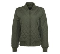 Langmantel URBAN CLASSICS "Urban Classics Damen Ladies Diamond Quilt Nylon Jacket", Damen, Gr. M, olive, 100% Polyester, Mäntel (18768837-M) olive