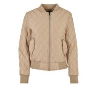 Langmantel URBAN CLASSICS "Urban Classics Damen Ladies Diamond Quilt Nylon Jacket", Damen, Gr. XL, unionbeige, 100% Polyester, Mäntel (24403601-XL) unionbeige