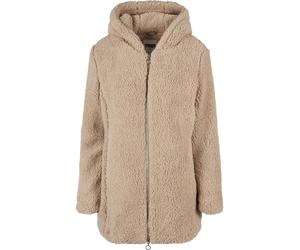 Langmantel URBAN CLASSICS "Urban Classics Damen Ladies Sherpa Jacket", Damen, Gr. S, softtaupe, 100% Polyester, Mäntel (34653502-S) softtaupe