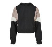 Urban Classics Damen Jacke Ladies Short 3-Tone Crinkle Jacket black/duskrose/whitesand 4XL