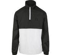 Langmantel URBAN CLASSICS "Urban Classics Herren Stand Up Collar Pull Over Jacket", Herren, Gr. S, blk, wht, 100% Polyamid, Mäntel (87450767-S) blk, wht