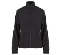 Langmantel URBAN CLASSICS "Urban Classics Ladies Double Polarfleece Jacket", Damen, Gr. XS, schwarz, schwarz, 94% Polyester, 6% Elasthan, Mäntel (62116129-XS) schwarz, schwarz