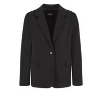 Langmantel URBAN CLASSICS "Urban Classics Ladies Long Blazer", Damen, Gr. M, schwarz, 94% Polyester, 6% Elasthan, unifarben, normal, amerikanischer Ausschnitt, Mäntel (29938443-M) schwarz