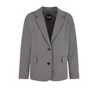 Langmantel URBAN CLASSICS "Urban Classics Ladies Long Blazer", Damen, Gr. S, grau (cloudgrau), 94% Polyester, 6% Elasthan, Mäntel (11270751-S) cloudgrau