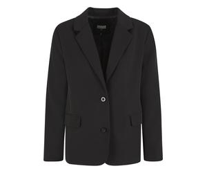 Langmantel URBAN CLASSICS "Urban Classics Ladies Long Blazer", Damen, Gr. S, schwarz, 94% Polyester, 6% Elasthan, Mäntel (29938443-S) schwarz