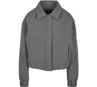 Langmantel URBAN CLASSICS "Urban Classics Ladies Short Blouson", Damen, Gr. XS, magnet, 75% Polyester, 19% Viskose, 6% Elasthan, Mäntel (15547315-XS) magnet