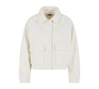 Allwetterjacke URBAN CLASSICS "Urban Classics Ladies Soft Touch Jacket", Damen, Gr. S, sanftes weiß, 94% Polyester, 6% Elasthan, unifarben, normal, amerikanischer Ausschnitt, Jacken (68134213-S) sanft