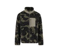 Langmantel URBAN CLASSICS "Urban Classics Pattern Teddy Trackjacket", Herren, Gr. M, grün (oliveswirl), 100% Polyester, Mäntel (24261238-M) oliveswirl