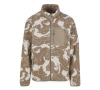 Langmantel URBAN CLASSICS "Urban Classics Pattern Teddy Trackjacket", Herren, Gr. XXL, beige (sandswirl), 100% Polyester, Mäntel (71643855-XXL) sandswirl