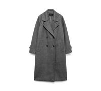 Langmantel VERO MODA "VMEVA LONG COAT NOOS", Damen, Gr. M, grau (medium grau melange), Web, Obermaterial: 100% Polyester, unifarben, knieumspielend, V-Ausschnitt, Mäntel, Kunstfaser (81024942-M) mediu