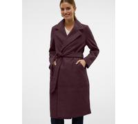 Langmantel VERO MODA "VMFORTUNEAYA SS23 LONG COAT NOOS", Damen, Gr. M, winetasting detail:melange, Web, Obermaterial: 100% Polyester, meliert, knieumspielend, V-Ausschnitt, Mäntel Langmantel (31345859