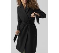 Langmantel VERO MODA "VMFORTUNEAYA SS23 LONG COAT NOOS", Damen, Gr. XL, schwarz, Web, Obermaterial: 100% Polyester, unifarben, knieumspielend, V-Ausschnitt, Mäntel, Kunstfaser (85276208-XL) schwarz
