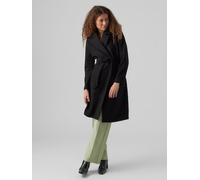 Langmantel VERO MODA "VMFORTUNEAYA SS23 LONG COAT NOOS", Damen, Gr. XS, schwarz, Web, Obermaterial: 100% Polyester, unifarben, knieumspielend, V-Ausschnitt, Mäntel (85276208-XS) schwarz