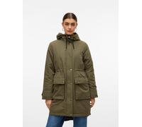Langmantel VERO MODA "VMSAVANNE COAT GA BOO", Damen, Gr. L, grün (grape leaf), Web, Obermaterial: 100% Polyester, unifarben mit Farbeinsatz, regular fit, Mäntel (47202227-L) grape leaf
