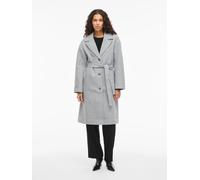 Langmantel VILA "VICLAUDIA L/S LONG COAT - NOOS", Damen, Gr. 42, grau (light grau melange), Web, Obermaterial: 100% Polyester, unifarben, regular fit ca. Mitte Wade, V-Ausschnitt, Mäntel (14162561-42)