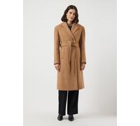 Langmantel Y.A.S "YASKALI WOOL BLEND COAT S. NOOS", Damen, Gr. 36, braun (tobacco braun), Web, Obermaterial: 70% Polyester, 30% Wolle, unifarben, regular fit knielang, Mäntel (92348942-36) tobacco bra