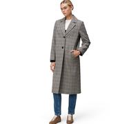 Langmantel ZERO "Damen aus Wollmischung", Damen, Gr. 38, braun (beigebraun), Web, Obermaterial: 84% Polyester, 12% Wolle, 2% Polyacryl, 1% Viskose, 1% Polyamid; Futter: 100% Polyester, kariert, figurb