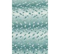 LangYarns 50g Snowflake - Farbe 74 - wollweiß/türkisgrün - hält Dich an kalten Wintertagen kuschelig warm