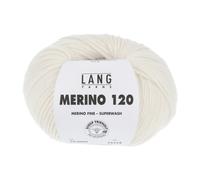 LANG YARNS »Merino 120« Häkelwolle, (50 Gramm), weiche, temperaturregelnde Merinowolle, no mulesing, OFFWHITE - 0002