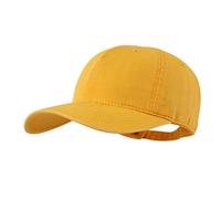 LANGZHEN Baseballkappe, Unisex, 100 % Baumwolle, passend für Herren und Damen, gewaschener Denim, verstellbarer Papahut, gelb, L