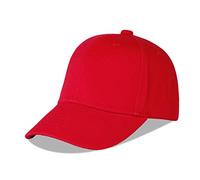 LANGZHEN Baumwolle Outdoor Kleinkind Mädchen Jungen Plain Baseball Cap Baby Infant Strukturierte Verstellbare Hut für Kinder Sonnenhut (M-Rot)