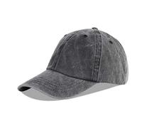 LANGZHEN Unisex Baseball Cap 100% Baumwolle Fits Männer Frauen Washed Denim Verstellbare Dad Hat (Schwarz)