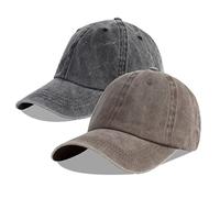 LANGZHEN Unisex Baseball Cap 100% Cotton Fits Men Women Washed Denim Adjustable Dad Hat