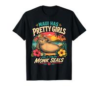 Lani Mönch Seal Maui hat hübsche Mädchen Blumenkrone Hawaii T-Shirt