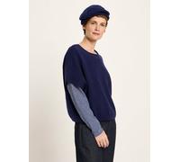 LANIUS Barett Mütze aus Bio-Schurwolle und Bio-Baumwolle purple blue melange 0