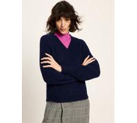 LANIUS Pullover mit V-Ausschnitt purple blue melange 40