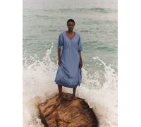 LANIUS Streifenkleid (GOTS) aus Bio-Baumwolle blue/off white 36