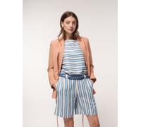 LANIUS Streifenshorts aus LENZING ECOVERO mit Leinen bright blue/oat milk 38