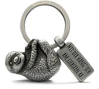 LANOLU Faultier Schlüsselanhänger Tiere Metall mit Gravur Glücksbringer, Sloth Keychain, Kawaii Tier Schlüsselanhänger Beste Freundin mit 3D Figur Faultier Anhänger, Faultier Geschenkideen