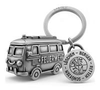 LANOLU Schlüsselanhänger Feuerwehrmann, Feuerwehr Geschenke für Männer, Glücksbringer Geschenke für Feuerwehrmänner aus Metall