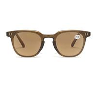 Lanomi Getönte Lesebrille mit Sonnenschutz Lesehilfe Damen Herren Blaulichtfilter Sehhilfe Kunststoffe UV400 Schutz Sonnenbrille mit Sehstärke Transparent Braun Grün Rahmen Braun Linse 2.0