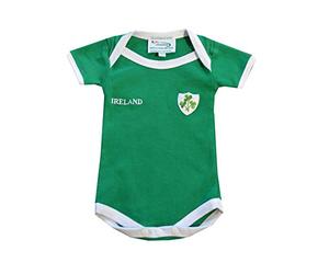 Lansdowne es Irland Rugby Trägerhemd mit einem kleinen Ireland Druck und Shamrock Abzeichen, 6-12 Monate, Grün