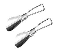 Lantelme 2 Stück Edelstahl Reise Schuhlöffel Set Klappbar klein flach für Handtasche | Taschen Schuhanzieher für Outdoor Camping | Kompakt Mini Schuhanziehhilfe Metall auch für Kinder