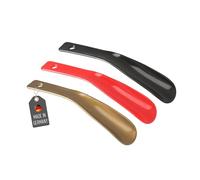 Lantelme 3 Stück Schuhanzieher 18,5cm im Set in Deutschland Farben Schwarz Rot Gold | Plastik Schuhlöffel klein und stabil | Kunststoff Schuhanziehhilfe mit Öse für Zuhause und Reise (BRD)