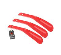 Lantelme 3 Stück Schuhanzieher 18,5cm im Set mit Farbauswahl Kunststoff Schuhlöffel stabil Schuhanziehhilfe (Rot)