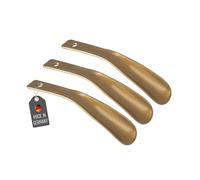 Lantelme 3 Stück Schuhanzieher 18,5cm im Set mit Farbauswahl Kunststoff Schuhlöffel stabil Schuhanziehhilfe (Gold)