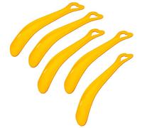 Lantelme 5 Stück Baby Schuhlöffel Gelb bis Schuhgröße 24 im Set | Hergestellt in Deutschland Ergonomisch geformt für Kleinkind Kinder | Schuhanzieher beim Arztbesuch auf Reise oder Zuhause